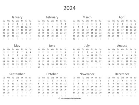 Free Printable 2024 Calendar Printable Printable Calendar 2023