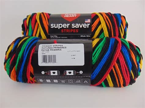 Primary Stripes Red Heart Super Saver Stripes Yarn 100