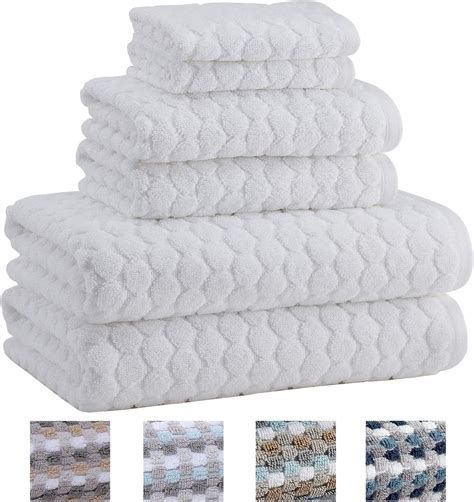 Truly Lou Decorative Towels 6 Piece Bath Towel Set White