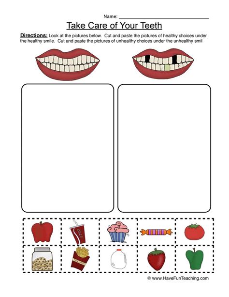 Free Teeth Printable Worksheets