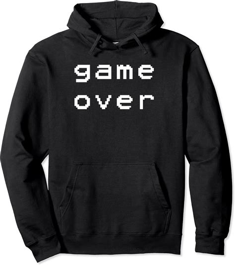 Retro Gamer Game Over Text Pullover Hoodie Uk Fashion