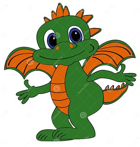Cartoon Dragons In Vectorisolated On White Stock Vector Illustration
