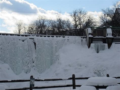 See The Frozen Waterfalls In Bradford Vermont During Winter