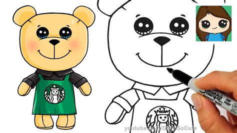 I thought it would be perfect to turn it into a card for. How to Draw a Cute Bear | Starbucks - YouTube