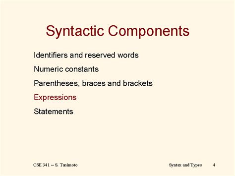 Syntactic Components