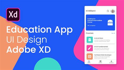 Designing Online Course Education App Ui Design Adobe Xd To Android