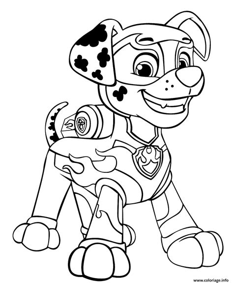 Coloriage Paw Patrol Mighty Pups Marshal Pour Enfants Dessin Paw Patrol