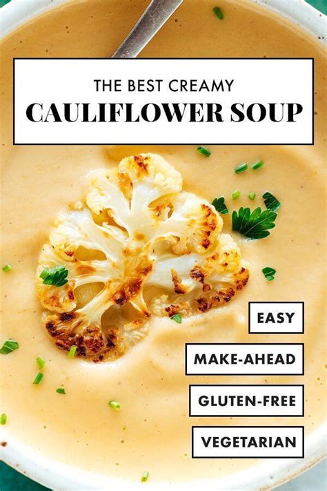 Creamy Roasted Cauliflower Soup Recipe Cookie And Kate Cauliflower