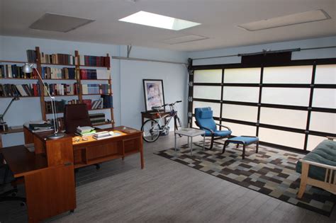 In most cases, windows will fill part of the space that used to be the opening of the garage. Transform your Garage into a Home Office Haven | Sayeh ...