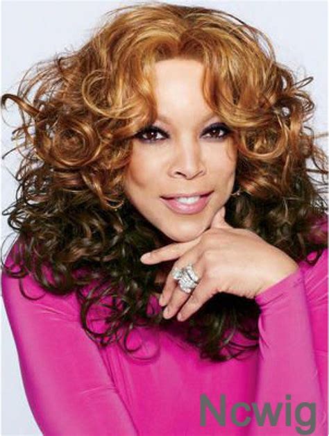 Without Bangs Curly Ombre2 Tone 18 Inch Fashionable Wendy Williams Wigs