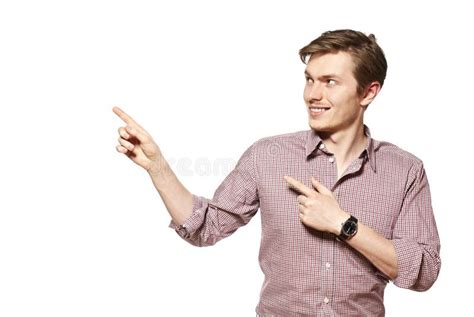 Young Man Is Showing Something Stock Photo Image Of Expression Male
