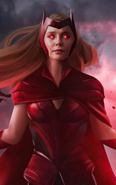 Download Wallpaper 840x1336 The Scarlet Witch Wanda Vision 2021 Fan