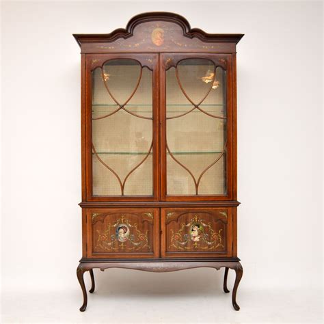 Antique Edwardian Painted Mahogany Display Cabinet Marylebone Antiques