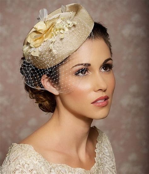 Ivory Cream Champagne Headpiece Bridal Hat Bridal Hair Accessories