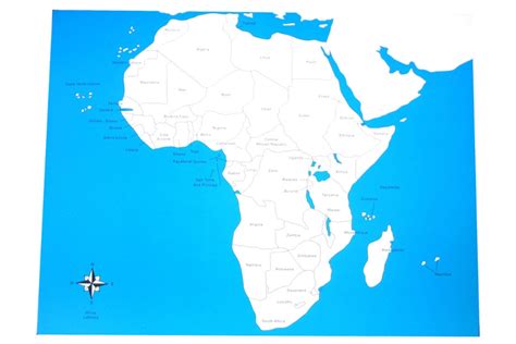 Labeled Africa Control Map Ifit Montessori