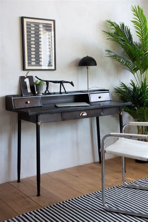 Shop office desks by famous american manufacturers! Black Metal Bureau Desk With 3-Drawers | Rockett St George