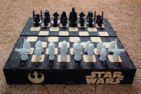 Star Wars Chess 3d Printed Set With Wooden Storage Boxchess Etsy