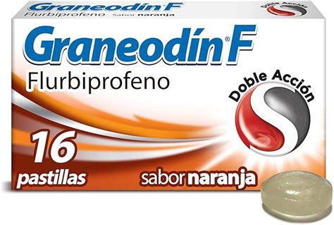 Graneodín F Para Dolor E Inflamación De Garganta Sabor Naranja Caja Con