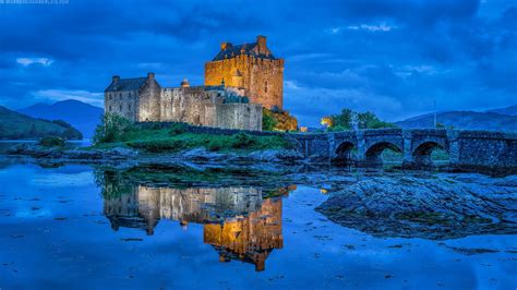 Bridge Castle Eilean Donan Castle Reflection Scotland Hd Travel