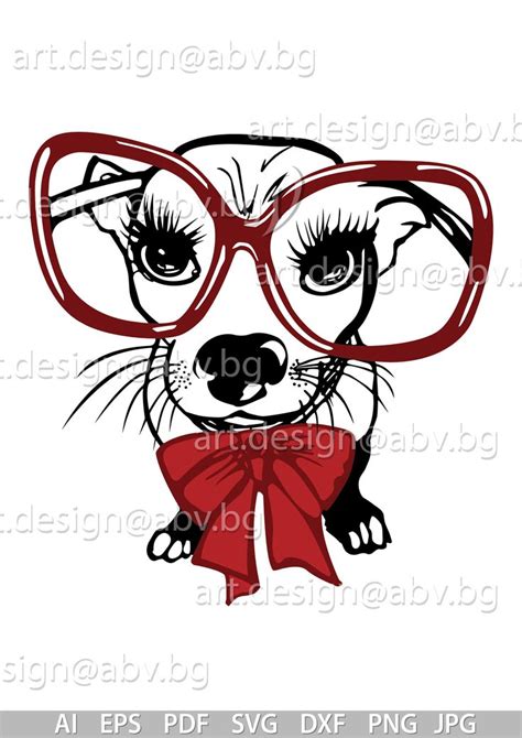 Vector Dog With Sunglasses Ai Png Eps Pdf Svg Dxf  Etsy Etsy