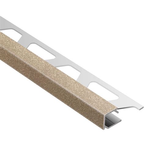 Metal tile edging and trim information. Schluter Quadec Beige Textured Color-Coated Aluminum 5/16 ...