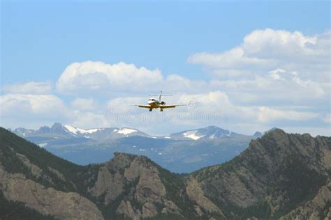 Plane Over The Rocky Mountains Stock Image Image Of American