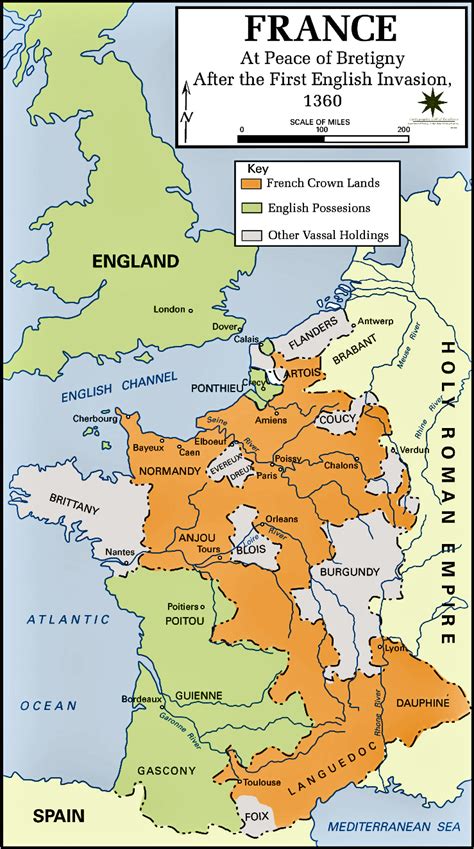 Map Of France 1360 Usma