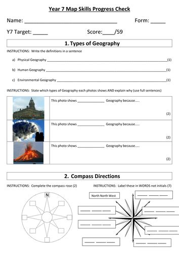 Map Skills Test Teaching Resources