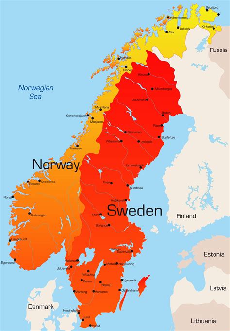 Cartina Svezia Con Citta Cartina Geografica Mondo