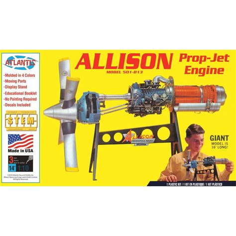 Atlantis 110 Allison 501 D13 Prop Jet Aircraft Engine Model Kit