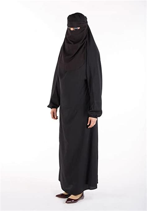 Muslim Islamic Women Full Length Plain Burkaburqa With Face Cover Veil