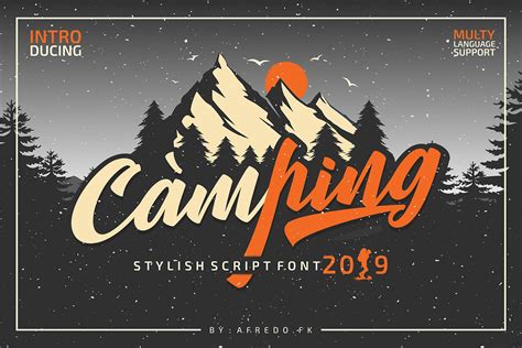 Camping Font Script Fonts ~ Creative Market