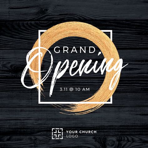 Grand Opening Black Wood Invitecard Church Invitations Outreach