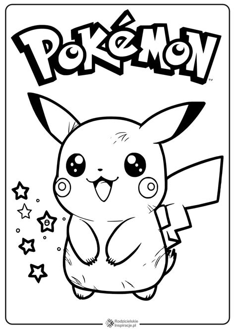 Kolorowanka Pokemon Do Druku Pikachu W Pdf Do Pokolorowania