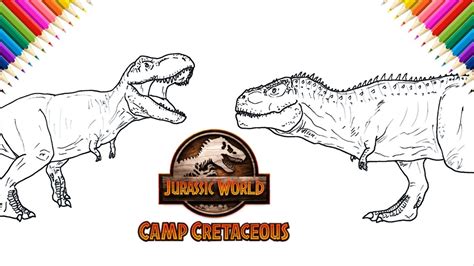 How To Draw Trex Vs Tarbosaurus Camp Cretaceous Hidden Adventure