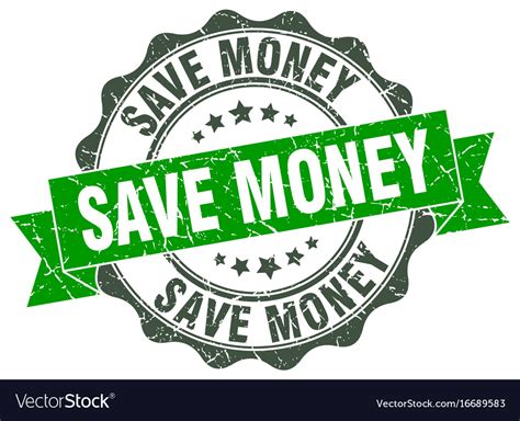 Save Money Stamp Sign Seal Royalty Free Vector Image