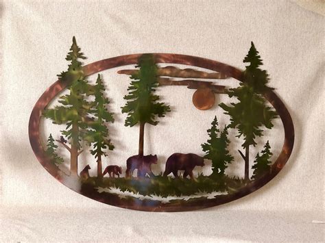 American Bison Buffalo And Mountains With Trees Indoor Or Outdoor