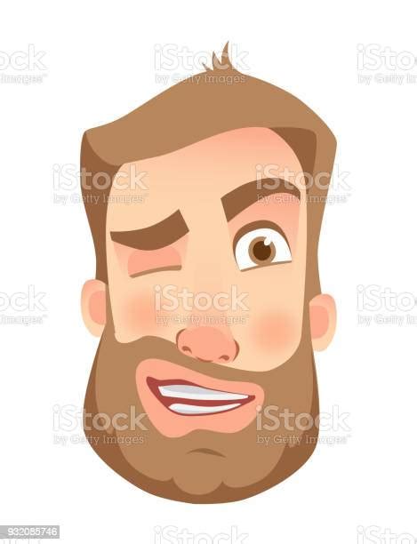 Man Face Expression Human Emotions Set Of Cartoon Vector Illustrations