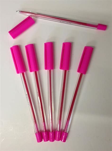 50x Pink Micron Ballpoint Pens Medium Point Pink Biros Uk Office Products