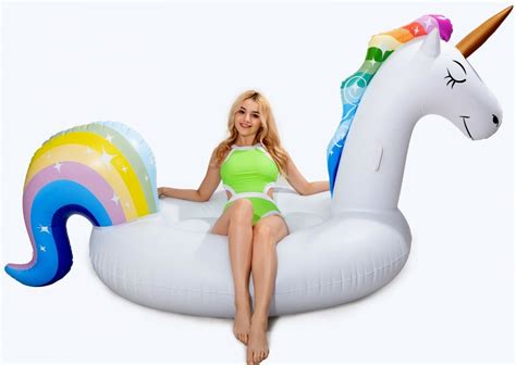 giant unicorn float inflatable pool floatie adult raft swimming lounge krezicart