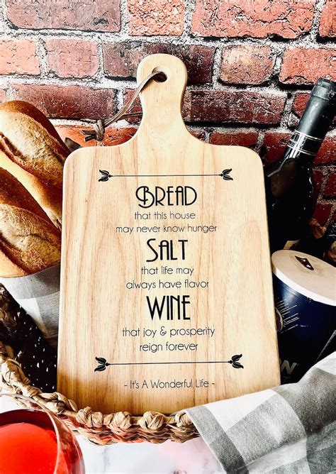Its A Wonderful Life Bread Board Bread Salt Wine Etsy Uk