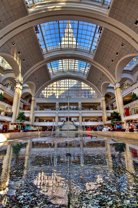 The Fountain In The Center Of The Tower City Shopping Mall Tower City