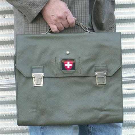 Swiss Army Surplus Briefcase Messenger Bag Satchel Carryon Etsy