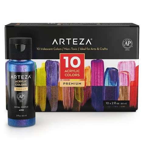 Arteza 2 Oz Iridescent Textured Acrylic Art Paint 10 Pack Walmart