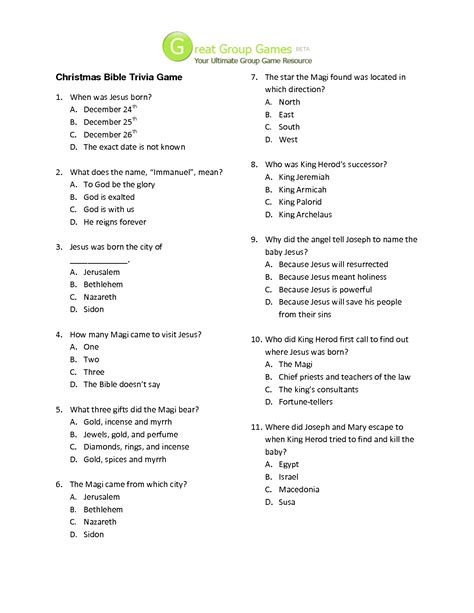 Playing trivia will be very fun when done with the right people and the right atmosphere. Free Printable Bible Trivia For Adults | Free Printable