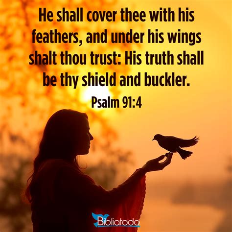 Psalm 914 Kjv He Shall Cover Thee With His Feathers And Under His