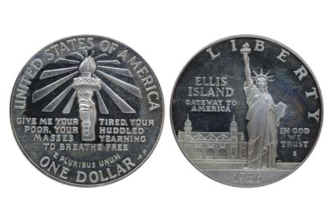 United States Statue Of Liberty On Ellis Island Silver 900 1