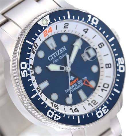 Citizen Promaster Marine Bj7111 86l Eco Drive Gmt Display Mens Diver