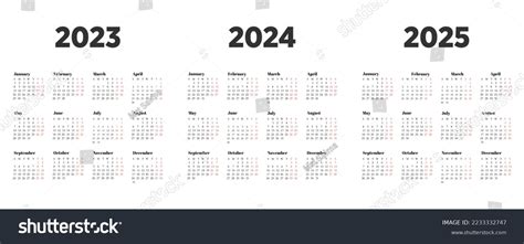 21174 2023 2024 2025 Calendar Images Stock Photos And Vectors