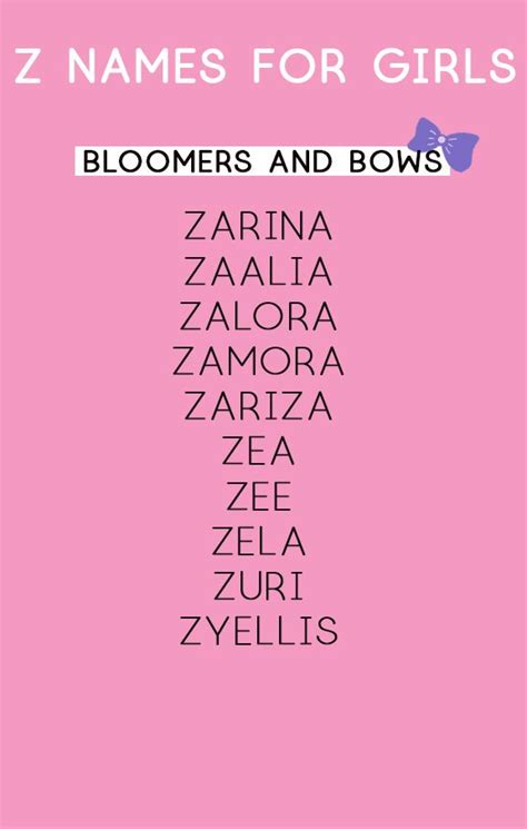 Looking For Girl Names That Starts With Z We Have A Nice List Of